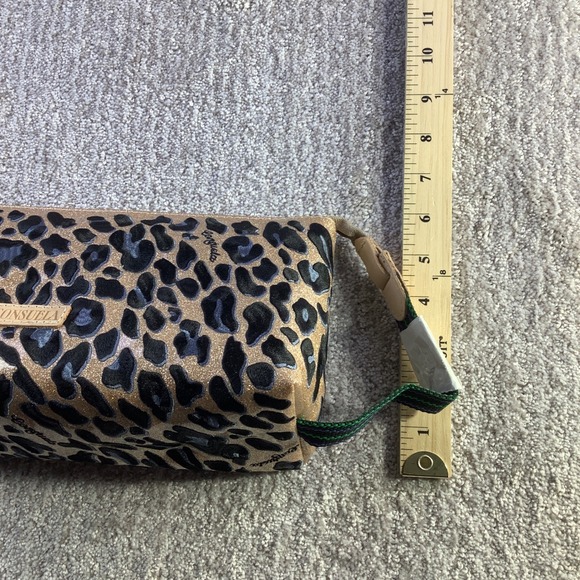 Consuela Tool Bag Joss Leopard Print Gold Glitter‎ Clutch Crossbody Purse NWT - Picture 10 of 12